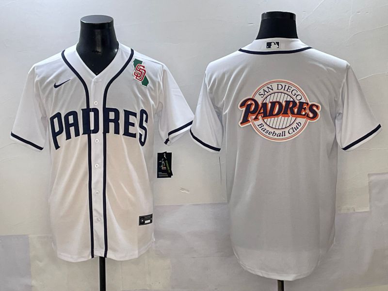 Men 2025 San Diego Padres Blank White Game Nike MLB Jersey style 17->san diego padres->MLB Jersey